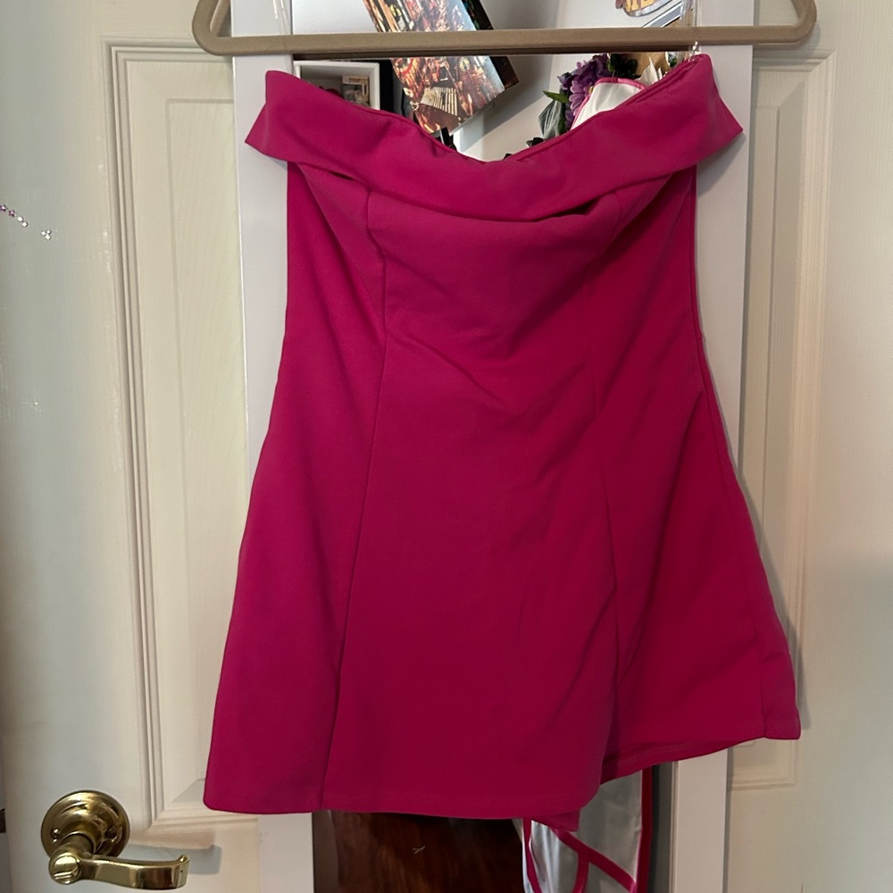Fuschia madrag strapless romper